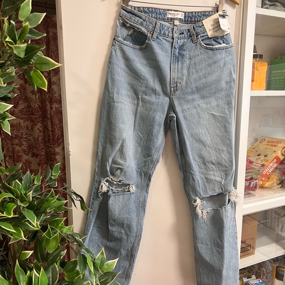 NWT ABERCROMBIE Curve Love High Rise 90s Relaxed Jean